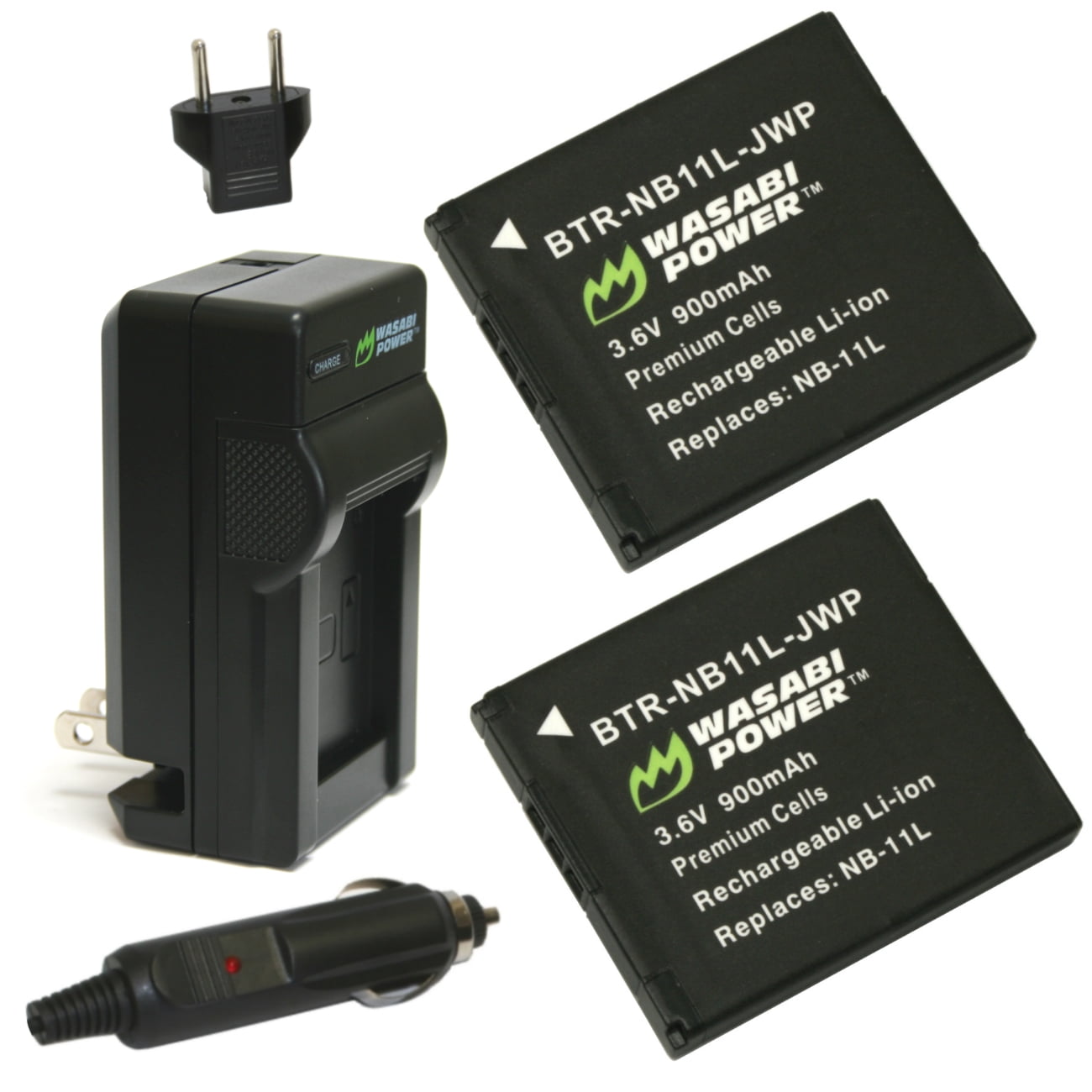 Wasabi Power Battery (2Pack) and Charger for Canon NB11L, NB11LH
