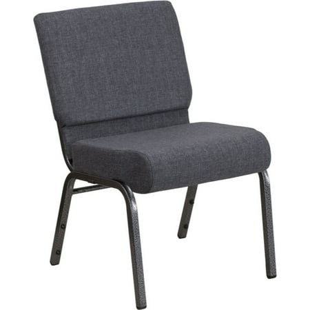 Stacking Church Chairs (Flash Furniture HERCULES Series 21'' Wide Dark Gray Fabric Stacking Church Chair with 4'' Thick Seat - Silver Vein Frame(base UPC 0088914206603)