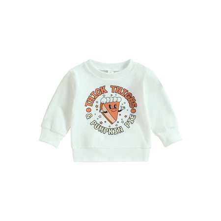 

Emmababy Long Sleeve Sweatshirt with Letters and Pie Print for Babies