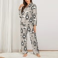 thumbnail image 2 of Fotbe Cartoon Bear Brown Pattern Long Sleeve Pajama Set for Women,Sleepwear Set,2-piece Loungewear Set,Soft PJs Comfy Nightwear with Pockets -Medium, 2 of 7