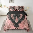 thumbnail image 2 of Manfei Princess Black Bow Bedding Comforter Set 7-Piece, Chic Lattice Ribbon King Bedding Sets, Vintage Pink Blossom Bed Sheets, Super Cozy Room Decor, 2 of 8