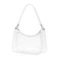 thumbnail image 2 of Stadium Approved Clear Hobo Shoulder Bag Waterproof SeeâThrough Transparent Purse With Zipper For Concert Sports Party Wedding Events(White-14x19.5x7cm), 2 of 5