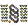 Mardi Gras Sequin Masks & Beads- 12 Face Masks, 36 Necklaces, and The Mardi Gras Krewe Doubloon