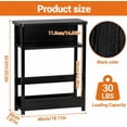 thumbnail image 2 of GarveeHome Narrow Side Table with Storage Shelf, 3-Tier Slim End Table with Magazine Holder, Modern Sofa Thin Tables, Black, 2 of 8