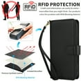 thumbnail image 6 of Wallet Case for iPhone 16, RFID Blocking Flip Cover with 7 Card Slots, Cash Compartment, Magnetic Closure, and Hands-Free Stand, Slim Protective Phone Case with Wrist Strap,Black, 6 of 6