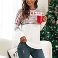 thumbnail image 3 of Puntoco - Camiseta de Navidad para mujer, blusa con parches de manga larga para mujer, sudadera informal, tops Puntoco Puntoco-2565, 3 of 8