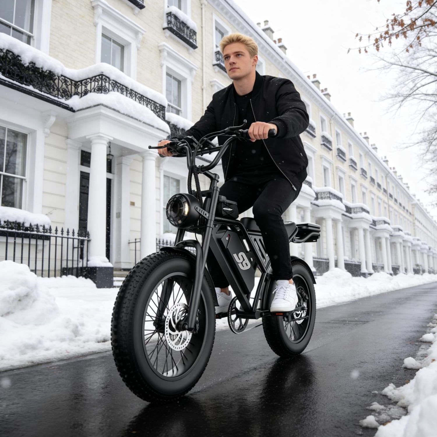 2200W Peak Electric Bike, 48V 20Ah &25MPH & 65Miles Range, 20''x4'' Fat Tire Mountain Ebike, Removable Battery, Rear Rack, Adult Electric Bicycle, UL2849