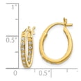 thumbnail image 2 of 14K Yellow Gold Earring In & Out Hoop Women'S Diamond Round 15 mm 14, 2 of 2