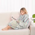 thumbnail image 4 of Pioneer Flower Floral Print Pattern Blanket Hoodies for Kids 6-13YR Oversize Wearable Blanket Hoodies for Boys Girls Teens, 4 of 7