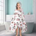 thumbnail image 6 of Pink Cow Strawberry Jar Pattern Hooded Bath Towel，60"x35" for Ages 3 To 12 Kids, Quick Dry Lightweight Soft Microfiber Hood Beach Towel Cover Up for Kids, 6 of 7