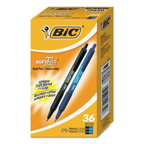 Bolígrafo retráctil Pen BIC SCSM361AST, suave al tacto, 1 mm, 36 unidades