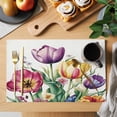 thumbnail image 2 of Purple Red Tulips Placemats Set of 8, Flying Butterfly Non-Slip Place Mats Washable Table Mats for Kitchen Dining Table Decorations Indoor/Outdoor, 2 of 9