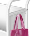 thumbnail image 5 of Garvee 3-Tier Rolling Book Cart on Wheels, V-Shaped Storage Bookshelf with Side Hooks for Library, School, Home, White, 5 of 8