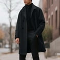 thumbnail image 2 of LIUJUNSHOP Men's Oversized Trench Coat Men's Autumn Wool Trench Coat Mid Length Fashion Outerwear Classic Lapel Design Plus Size Casual Jacket, 2 of 5