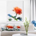 thumbnail image 1 of Orange Rose Flower with Splashes - Large Floral Canvas Artwork, 1 of 3