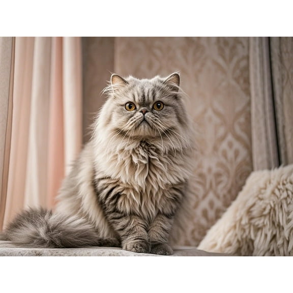 Persian Cat Kitten 5D Diamond Painting DIY Kits Diamond Art Full Round Drill Rhinestones by Number Embroidery Arts and Crafts for Living Room Home Wall Decor 12x16 inch / 30x40cm
