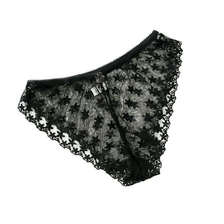 

Women Underwear Brief Seeing Through Low Waist Lace Skinny Panties 1PC