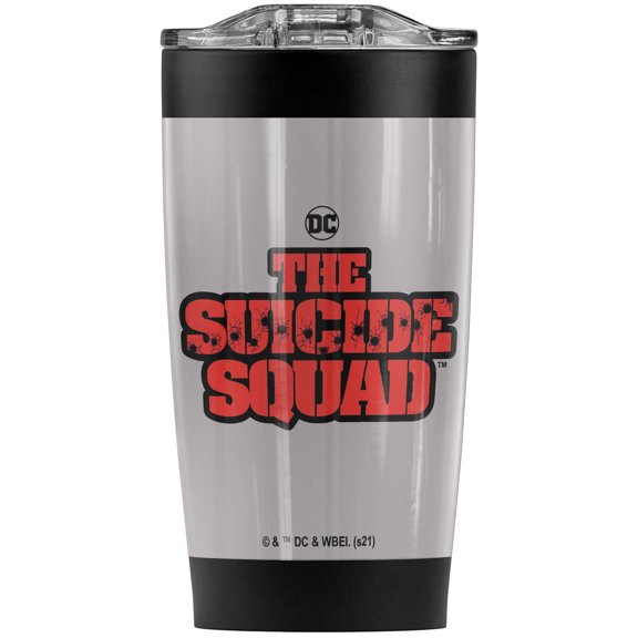 Suicide Squad 2/Official Logo Stainless Steel Tumbler 20 oz Coffee Travel Mug/Cup, Vacuum Insulated & Double Wall with Leakproof Sliding Lid | Great for Hot Drinks and Cold Beverages