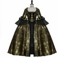 thumbnail image 2 of Regal Marie Antoinette Inspired Ball Gown - Baroque Rococo Style Dress in Gold & Black, 2 of 7