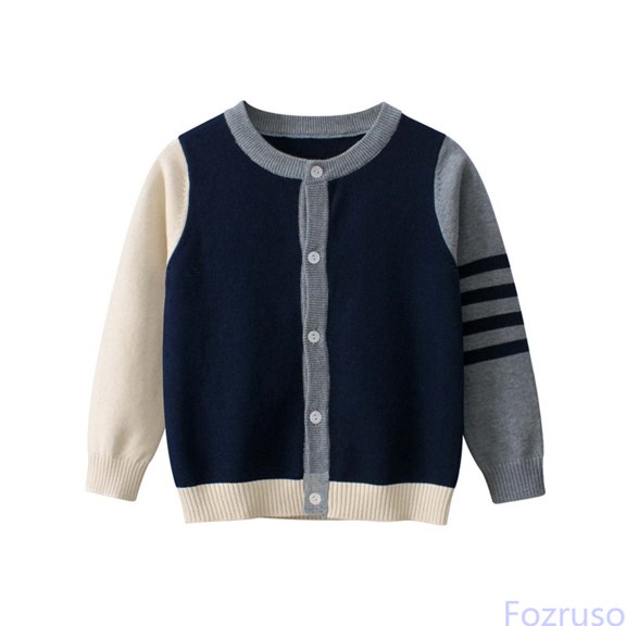 Fozruso Boys School Uniforms Sweater Cardigan Open Front Button Long Sleeve Cardigan,Yellow