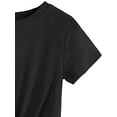 thumbnail image 3 of Haut Court d'Été pour Femme Uni à Manches Courtes, T-Shirt à devant Torsadé, Noir, M, 3 of 5