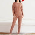 thumbnail image 4 of Kilaqueen Floral Printed Thermal Sets for Women Plus Size Two Piece Long Underwear Soft Stretchy Long Sleeve Moisture Wicking Warm Sweatsuit, 4 of 5