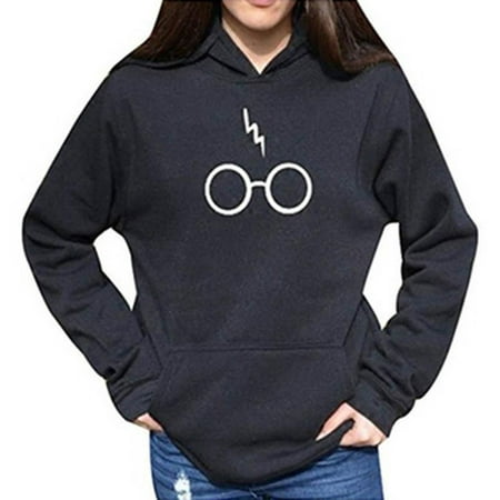 Women's Autumnn Fashion Long Sleeve Pullover Harry Potter Glasses