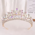 thumbnail image 1 of Nvzi Tiara de boda para novia, diadema de princesa, corona nupcial, joyería para el cabello con diamantes de imitación de cristal, decoración para cumpleaños, fiesta de disfraces (AB), 1 of 5