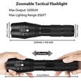 thumbnail image 5 of Juego de 2 linternas LED de alta potencia con 2 baterías recargables 18650, linterna táctica con cargador USB, 5 of 5