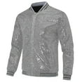 thumbnail image 1 of Mens Sequins Casual Zipper Party Bomber Jacket, 1 of 2