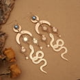 thumbnail image 3 of Granjero Gordo Pendientes colgantes de estilo retro con diseño único y nuevo para mujer, joyería étnica bohemia vintage (oro), 3 of 5