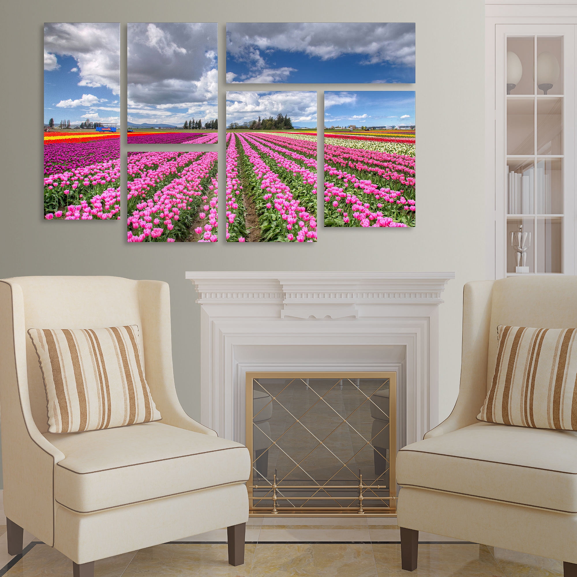 Trademark Fine Art "Tulip Field" Multi-Panel Art Set by Pierre Leclerc