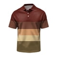 thumbnail image 5 of Havenx Men's Stripes Polo Shirts Short Sleeve 3-Button Shirt Collared Fast Dry Polos Shirt Casual Breathable Work Business Wear,Wine S, 5 of 6