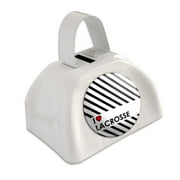 I Love Heart Lacrosse White Cowbell Cow Bell