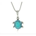 thumbnail image 2 of ORUYROP Collier Pendentif Tortue Turquoise avec Strass Plaqué Argent, 2 of 4