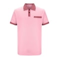 thumbnail image 4 of Fnnxeal Mens Contrast Collar Performance Polo Shirt, Light Pink Short Sleeve Golf Top with Pocket, Wrinkle Free Business Casual, Polyester (S-3XL),Size 3XL, 4 of 4