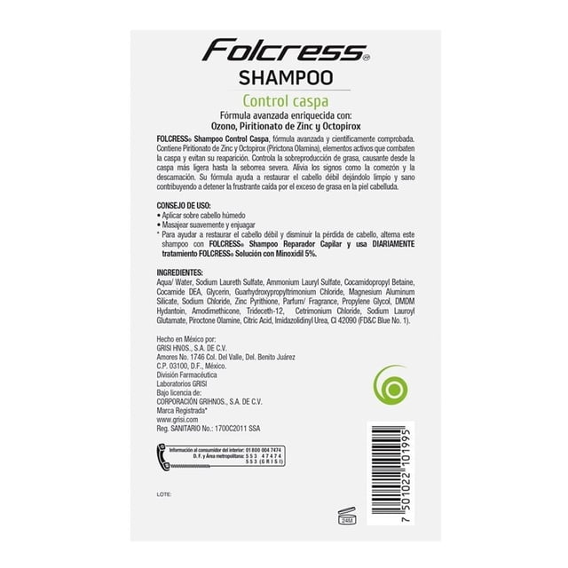 Shampoo Folcress control caspa 260 ml