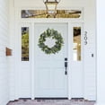 thumbnail image 4 of Artificial Green Leaf Boxwood Round Wreath for Front Door Decoration Ornament, 4 of 7