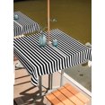 thumbnail image 2 of Square Outdoor Tablecloth with Umbrella Hole Black White Stripe Outside Table Cloth Waterproof Patio Table Cover Modern Minimalist Geometric Striped Zipper Tablecloths for Picnic Camping 54x54 Inch, 2 of 8