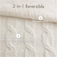 thumbnail image 4 of JERFIT Cable Knit Chenille Bedding Set, Full/Queen 3-Piece Comforter with Shams, Ultra Soft Thermal Sherpa Reversible Blanket, Ivory, 4 of 10
