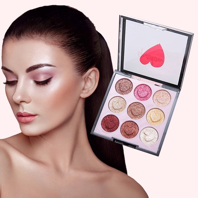Sombra de ojos mate nacarada húmeda para ojos duraderos de 9 colores, cosmético en polvo brillante (01) Likrtyny Cuidado Belleza