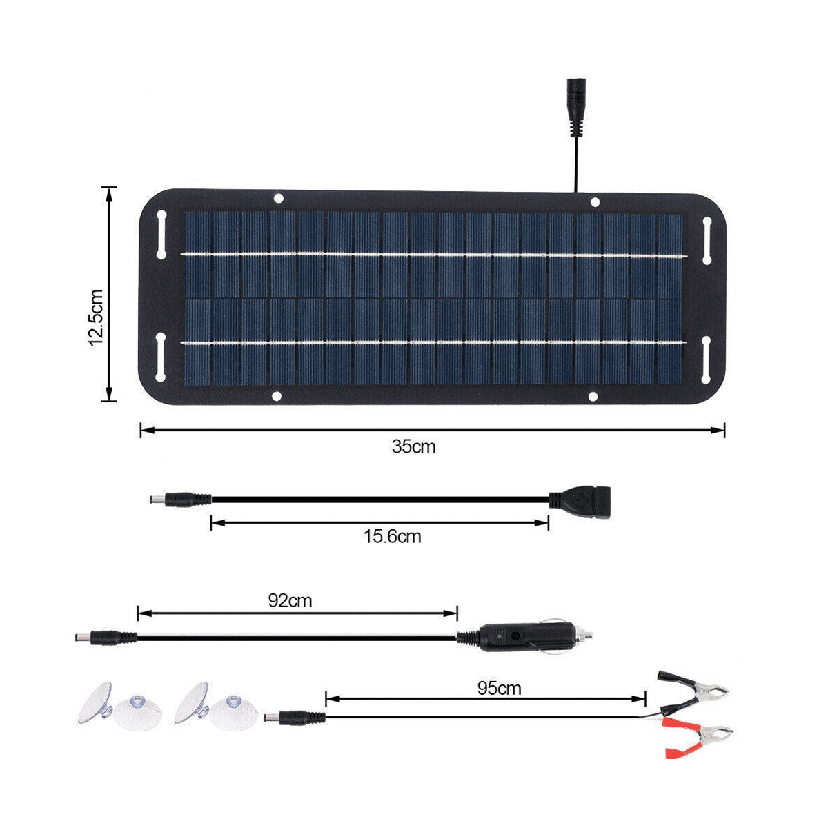 12V 30W Portable Solar Panel Car Boat Power Solar Panel Battery Charger Maintainer for Car Motorcycle Tractor Boat RV