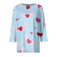 thumbnail image 4 of Garbnen Womens Valentines Day Tops 3/4 Length Sleeve Womens Tops Love Heart Print Crew Neck Dressy Womens Tunic Tops, 4 of 6