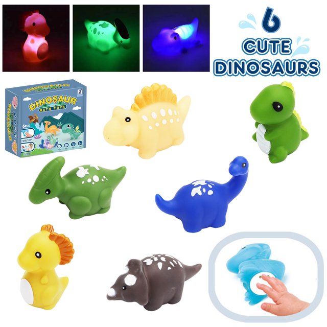 SytleCarry 6cs Light Up Bath Toys, Toddler Flashing Colourful LED