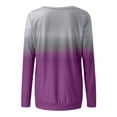thumbnail image 4 of Odeerbi Womens Tops Raglan Sleeve Blouses Round Neck Casual Print Gradient Raglan T-Shirt Top Purple, 4 of 4