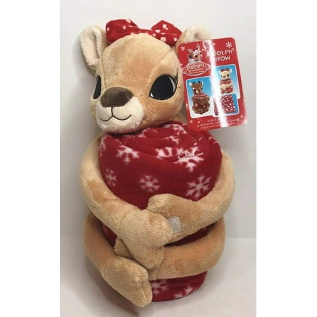 Clarice Rudolph The Red-Nosed Reindeer Christmas Plush Doll Fleece Throw Blanket (Clarice