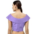 thumbnail image 3 of eloria Women's Art Silk Boat Neck Sari Top Blouse Partywear Sleevless Fillers With backside Zipper, Color : Purple, 3 of 6