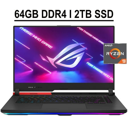 ASUS ROG Strix G15 G513 Gaming Laptop 15.6" FHD IPS 300Hz Display AMD Octa-Core Ryzen 9 5900HX 64GB DDR4 2TB SSD GeForce RTX 3070 8GB RGB Backlit Keyboard Dolby Atmos HDMI USB-C WiFi6 Win10 Black