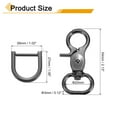 thumbnail image 2 of Uxcell 4 Pack Swivel Snap Hook, 20mm(3/4") Trigger Snap with D Ring Heavy Duty Metal Lobster Claw Clasp Lanyard Clips for Straps Bags Belting Leathercraft, Gun Black, 2 of 6