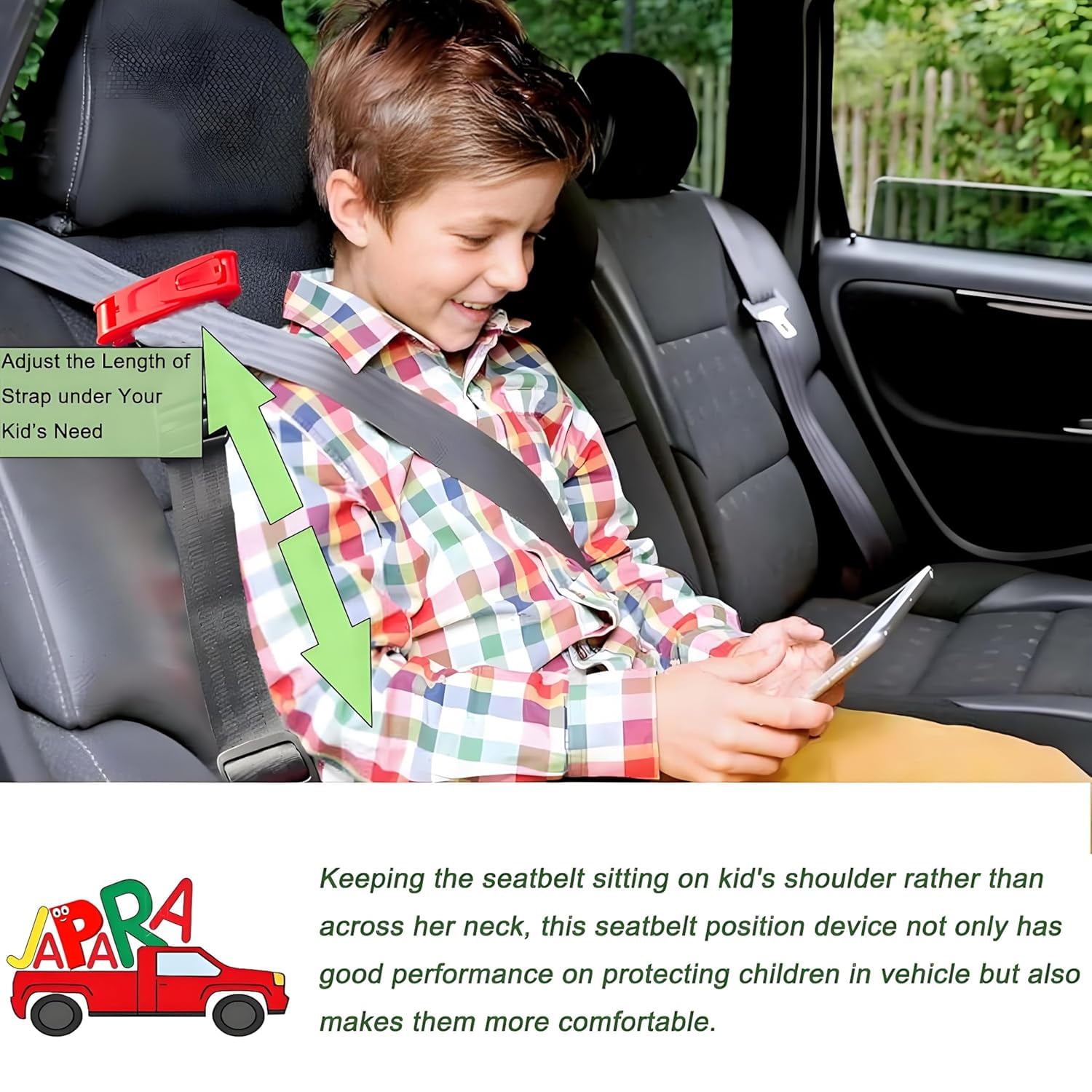 Update Seat Belt Adjuster, Car Seatbelt Adjuster with Clip and Position Belt Strap, Protect Shoulder and Neck Seat Belt Adjuster for Short Adults